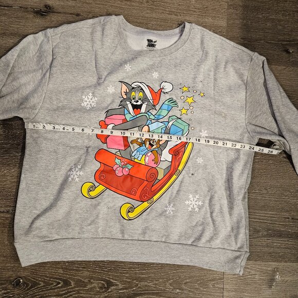 NWOT Christmas Tom & Jerry in Christmas Sweatshirt Size XXL (19) Lights up - Picture 3 of 9